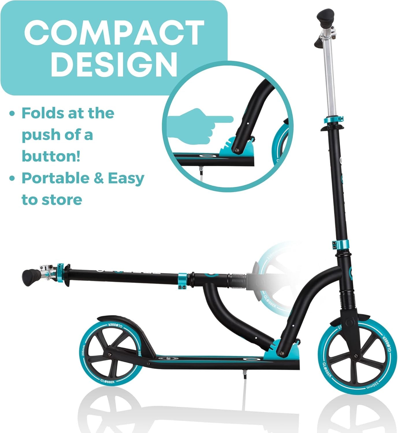 NL Series Scooter | 2-Wheel Kick Scooter for Adults & Kids 8+ | Foldable Kick Scooter with Safe, Non-Slip Deck & Premium Brakes | 3 Height Adjustable Big Wheel Scooter for Boys & Girls