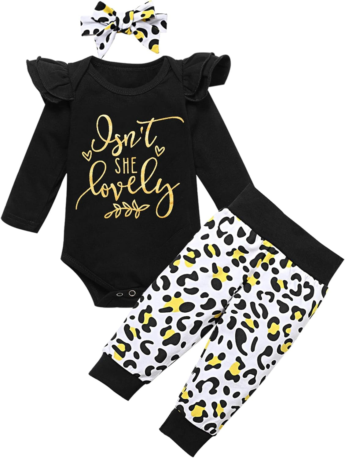 Newborn Baby Girl Clothes 3-6 Months Baby Clothes Girl Infant Cute Baby Girl Outfits 3PC Set…