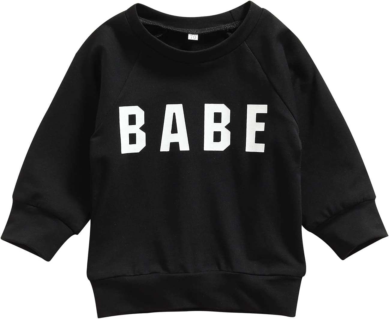 Autumn Baby Boys Girls Clothes Baby Sweatshirt Tops Infant Toddler Letter Print Pullover Casual Tops 0-3Y Black