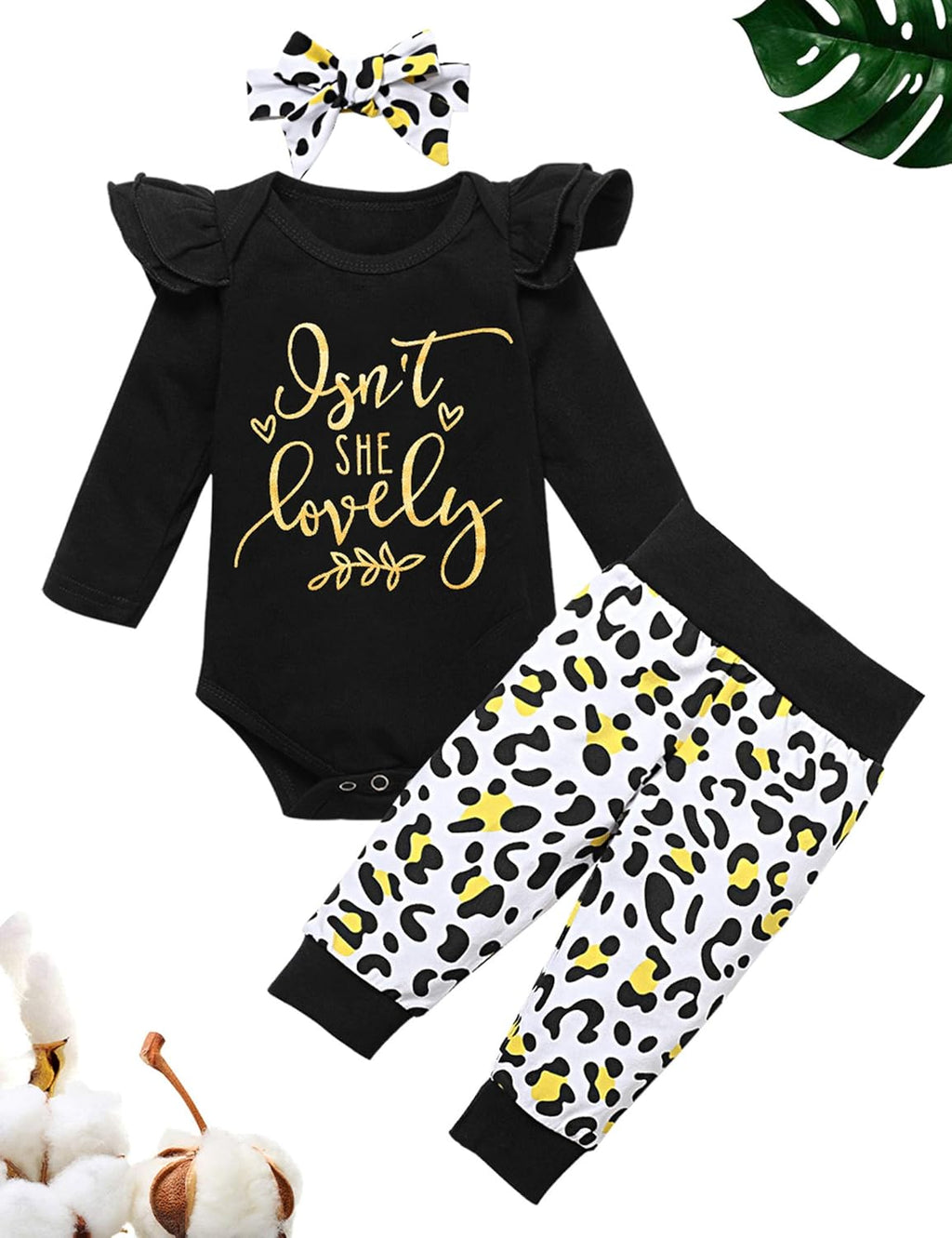 Newborn Baby Girl Clothes 3-6 Months Baby Clothes Girl Infant Cute Baby Girl Outfits 3PC Set…