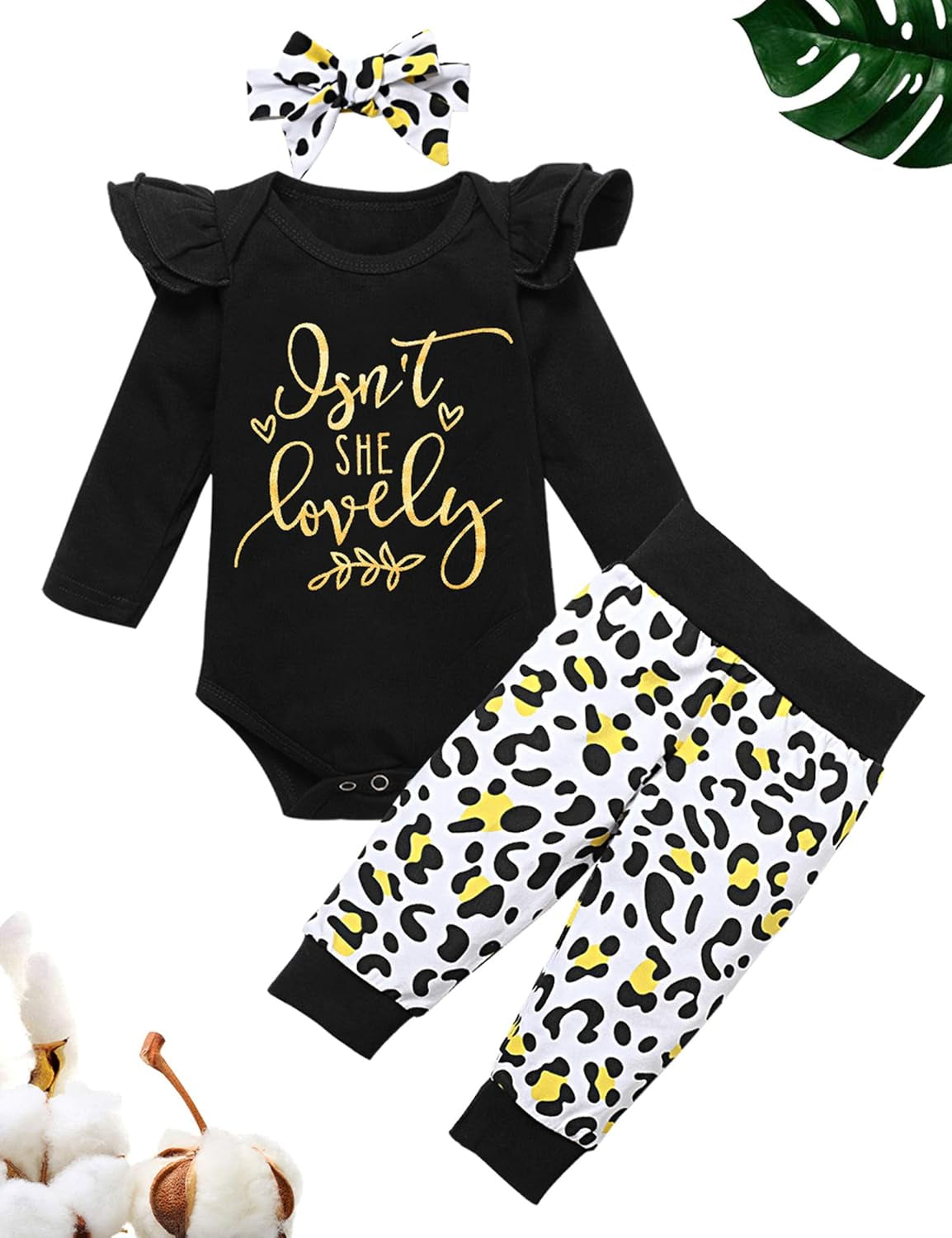 Newborn Baby Girl Clothes 3-6 Months Baby Clothes Girl Infant Cute Baby Girl Outfits 3PC Set…