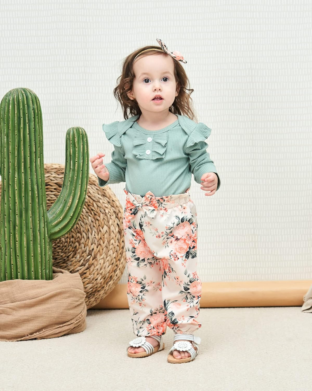 Newborn Infant Baby Girl Clothes Romper Pants Set Cotton Floral Outfits Baby Clothes for Girls