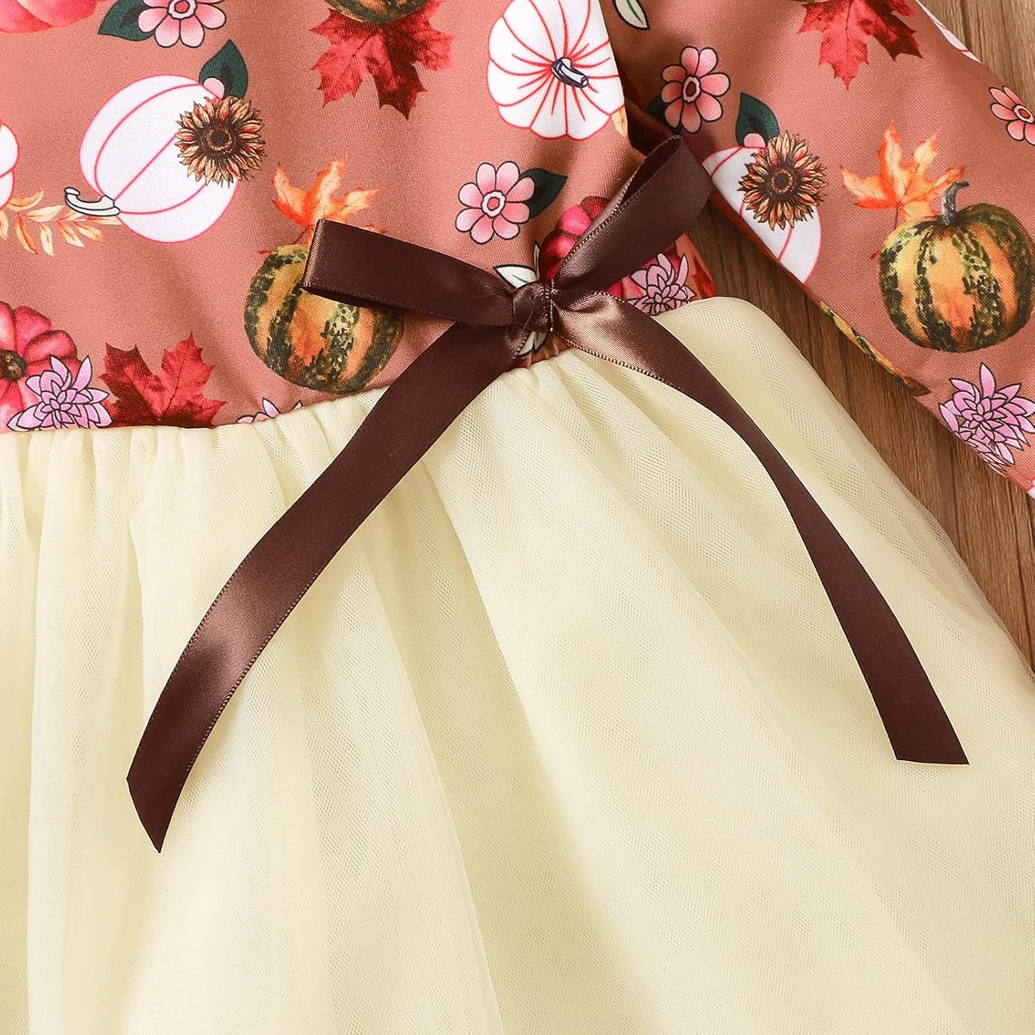 Toddler Baby Girl Halloween Dress Cute Long Sleeve Pumpkin Tutu Skirt Dresses Princess Tulle Dress + Headband Set
