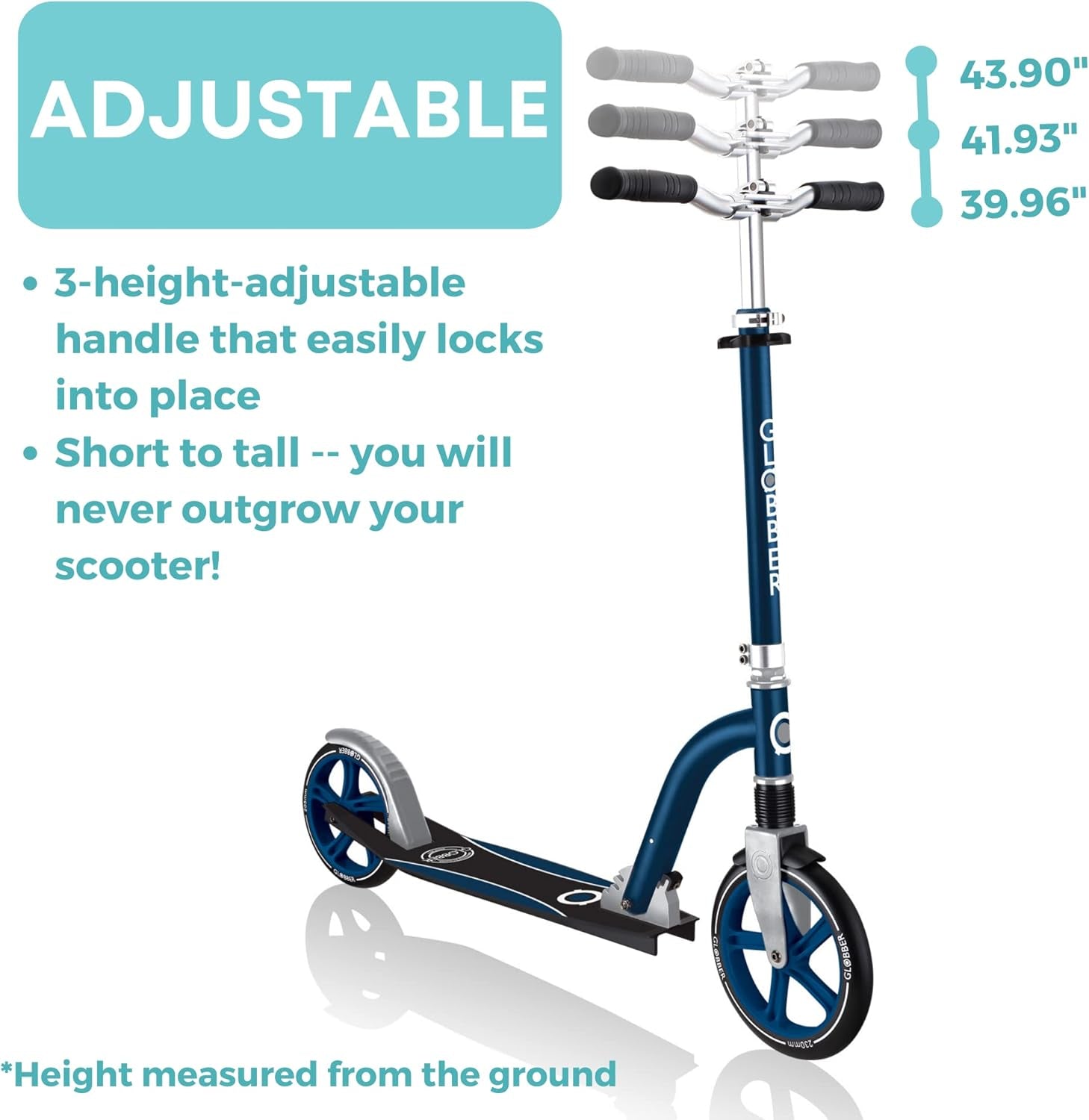 NL Series Scooter | 2-Wheel Kick Scooter for Adults & Kids 8+ | Foldable Kick Scooter with Safe, Non-Slip Deck & Premium Brakes | 3 Height Adjustable Big Wheel Scooter for Boys & Girls