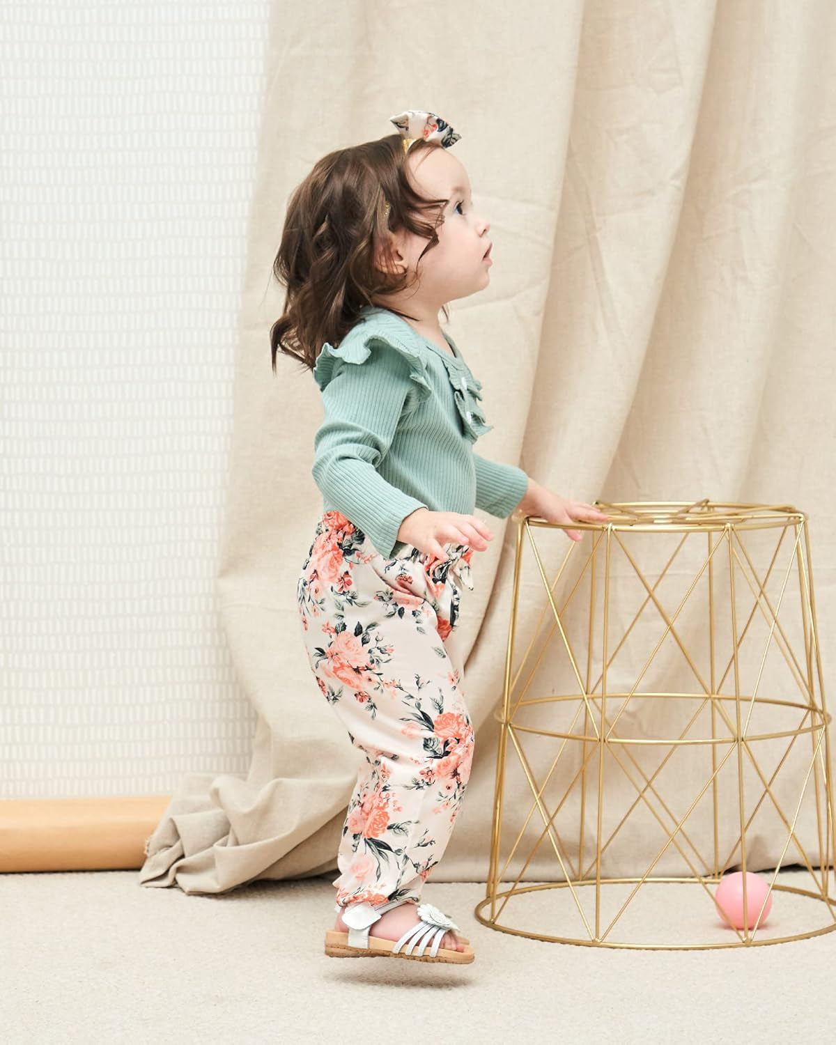 Newborn Infant Baby Girl Clothes Romper Pants Set Cotton Floral Outfits Baby Clothes for Girls