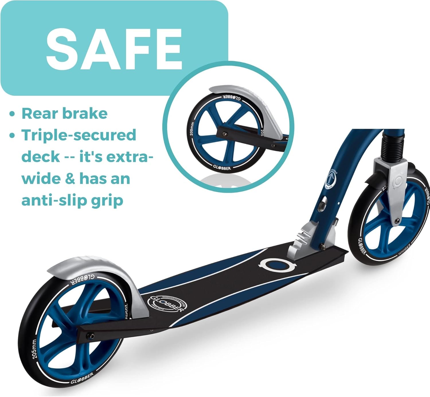 NL Series Scooter | 2-Wheel Kick Scooter for Adults & Kids 8+ | Foldable Kick Scooter with Safe, Non-Slip Deck & Premium Brakes | 3 Height Adjustable Big Wheel Scooter for Boys & Girls