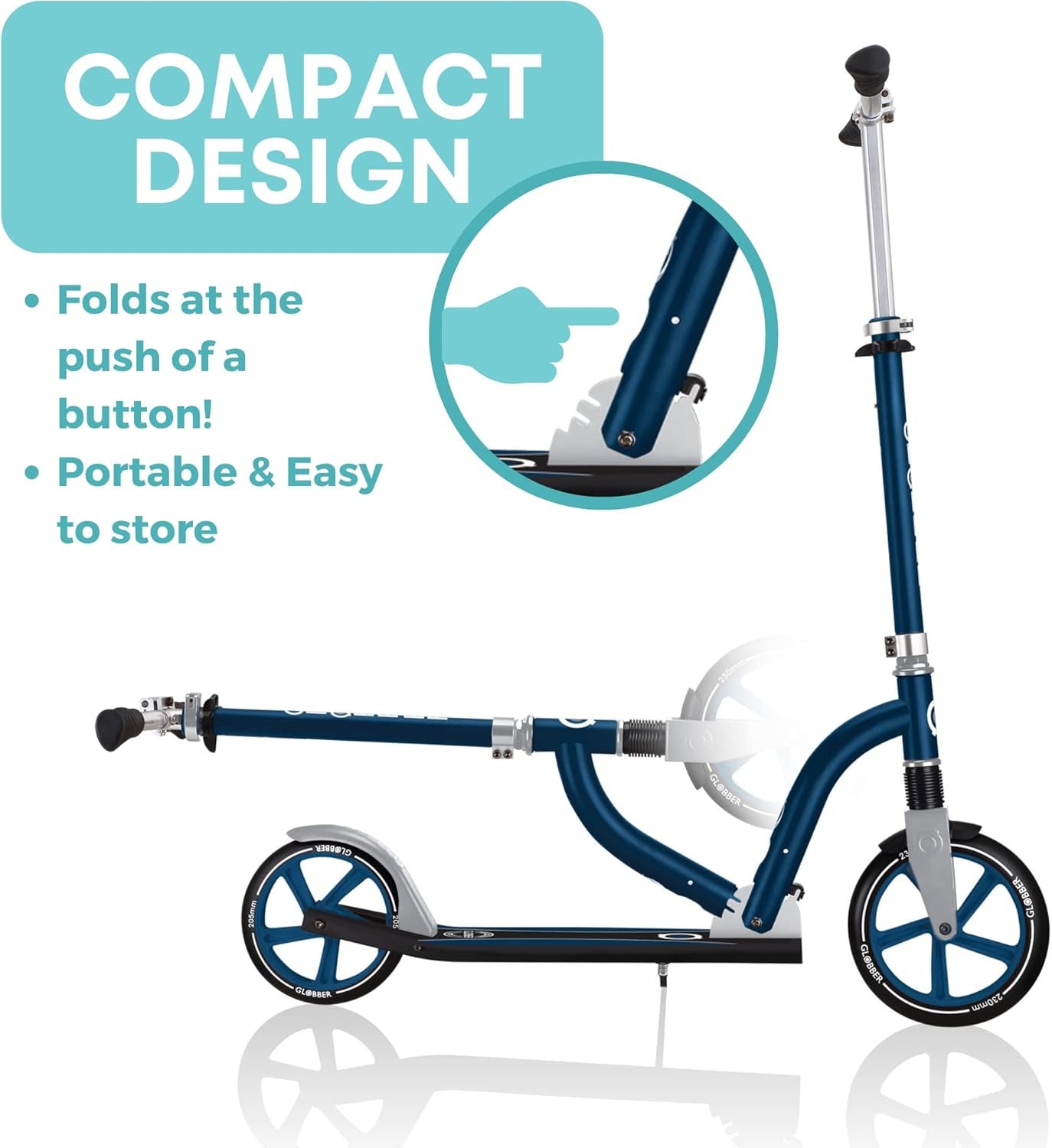 NL Series Scooter | 2-Wheel Kick Scooter for Adults & Kids 8+ | Foldable Kick Scooter with Safe, Non-Slip Deck & Premium Brakes | 3 Height Adjustable Big Wheel Scooter for Boys & Girls